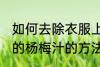如何去除衣服上的杨梅汁 去除衣服上的杨梅汁的方法