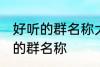 好听的群名称大全唯美 成熟简洁好听的群名称