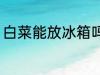白菜能放冰箱吗 白菜的正确保存方法