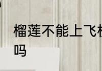 榴莲不能上飞机吗 榴莲是不能上飞机吗