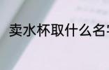 卖水杯取什么名字啊 卖杯子店名字