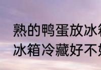熟的鸭蛋放冰箱冷藏好吗 熟的鸭蛋放冰箱冷藏好不好
